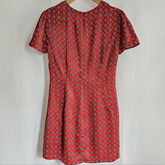 House of Harlow 1960 x Revolve Satin Red Geo Tile Delphine Mini Dress - Picture 7 of 16